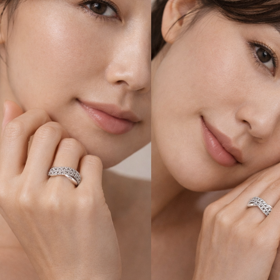 Eterna Crossover Ring | 指先に、静かな輝き
