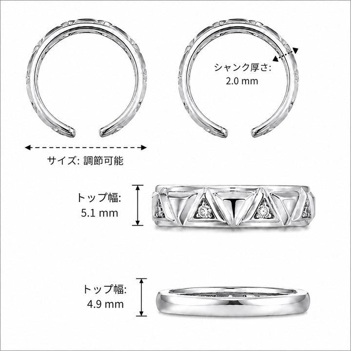 Prism Triangle Band | 幾何が描く、静かな品格