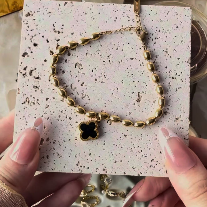 ラッキークローバー ビーズブレスレット | kuroda jewelry